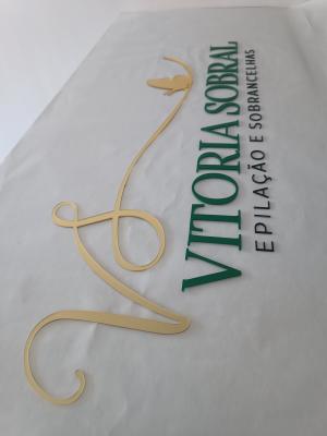 Letreiro de Parede ACRÍLICO 50x50 1X0 ESPELHADO PERSONALIZADO 